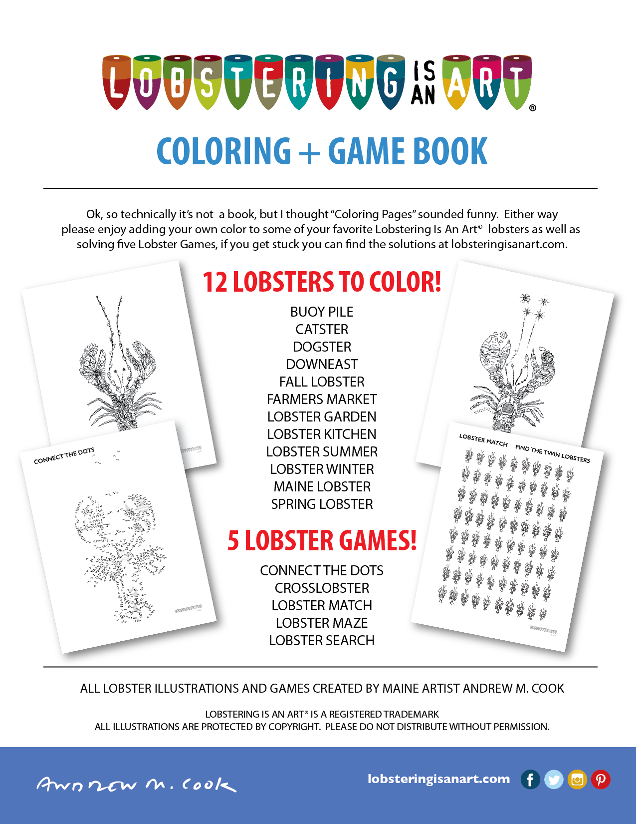 Coloring + Game Book Lobstering Is An Art