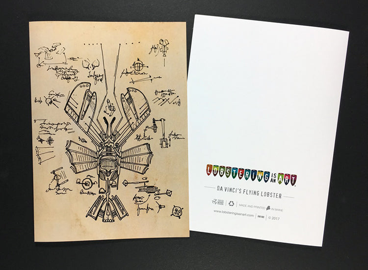 "Da Vinci's Flying Lobster" Note Cards