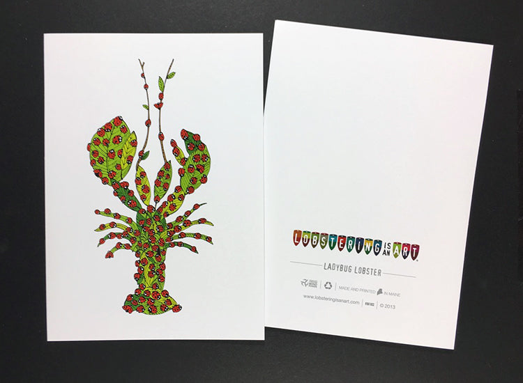 "Ladybug Lobster" Note Cards