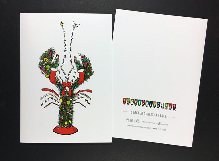 "Lobster Christmas Tree" Note Cards
